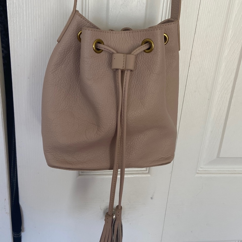 J crew leather bucket bag crossbody